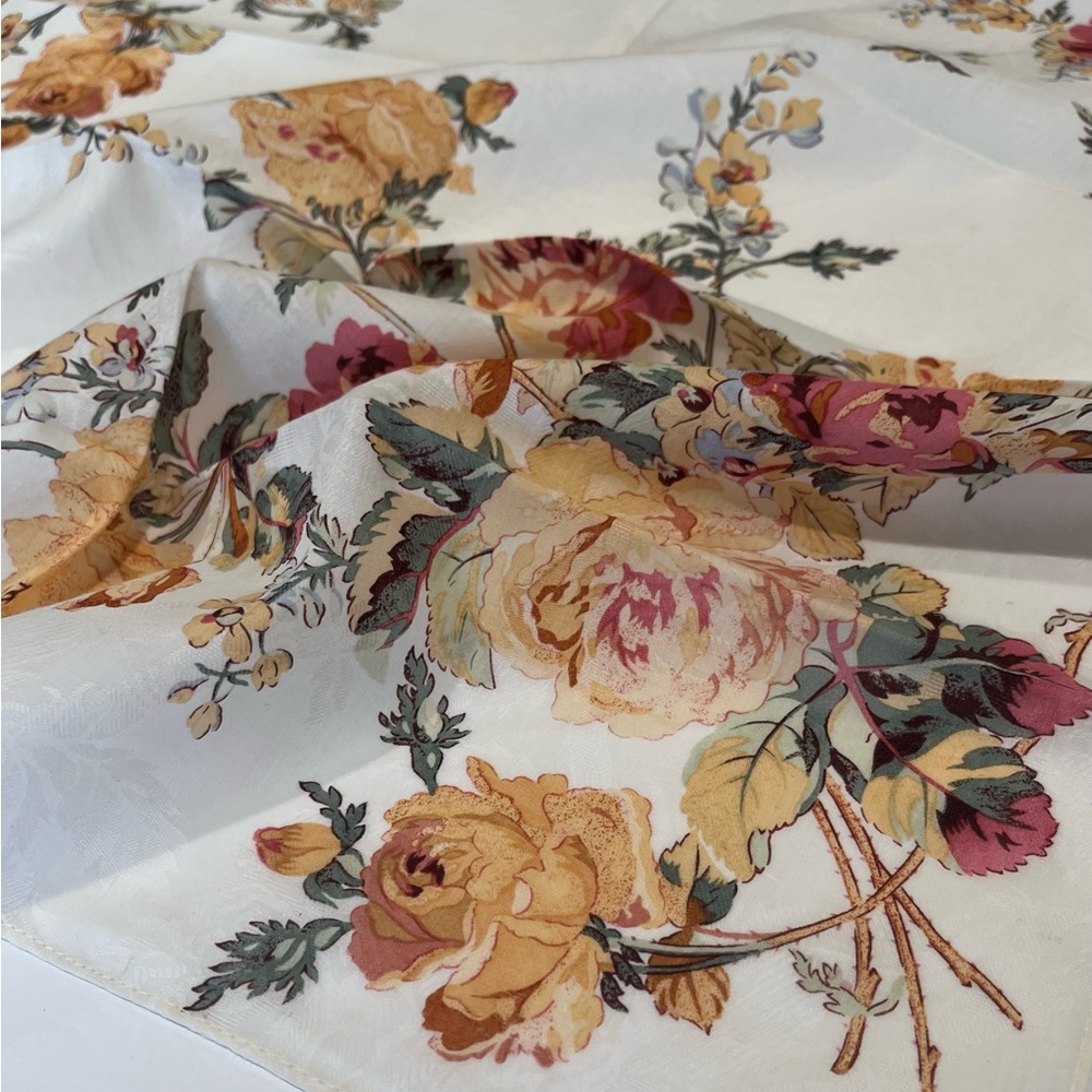 Ralph Lauren Pink and White Floral Cotton Bandana Scarf - Picture 7 of 12